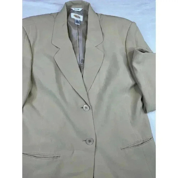 Talbots Pure Silk Blazer Womens Size 12 Beige Jacket Corpcore Suit Jacket Work - Picture 4 of 8